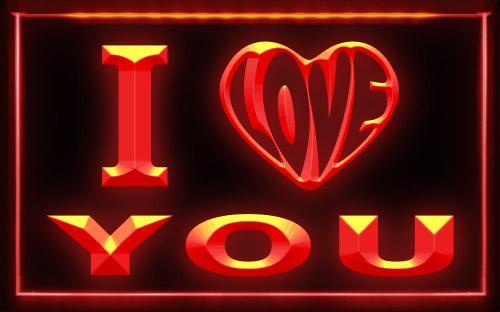 I Love "SAMPLE" custom made neon light sign